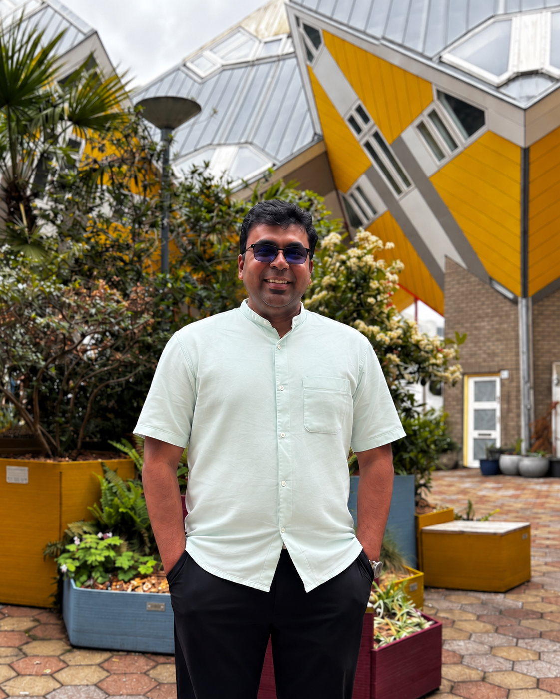 Tejus visiting the Cube Houses in Rotterdam