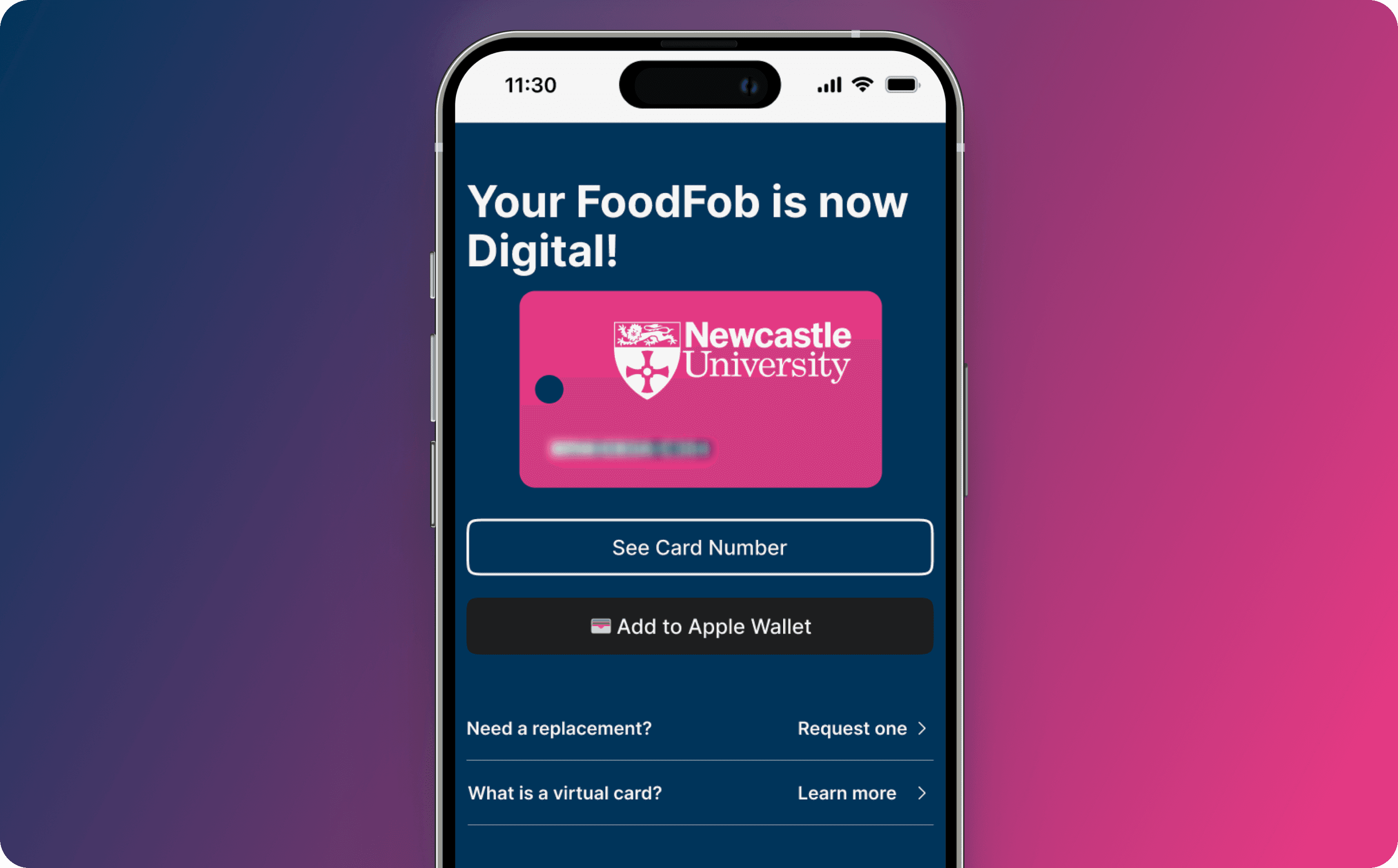 Digital FoodFob card