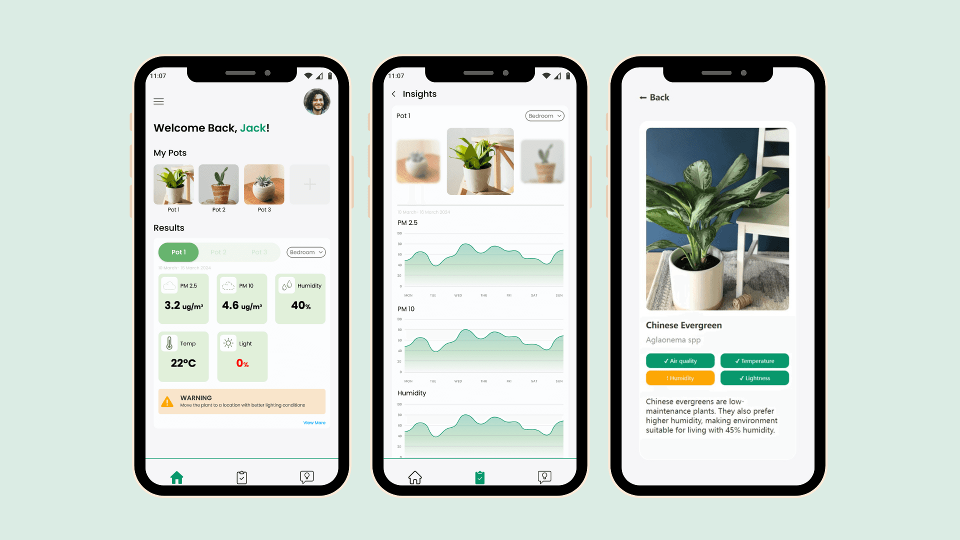 App screens